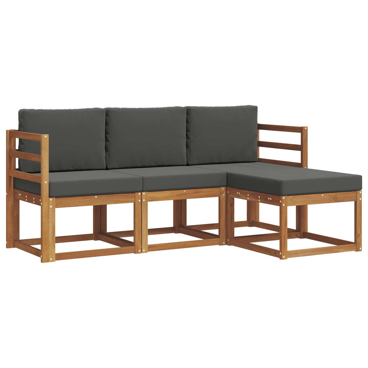 Outdoor Sofa Set 4 pcs Natural and Anthracite