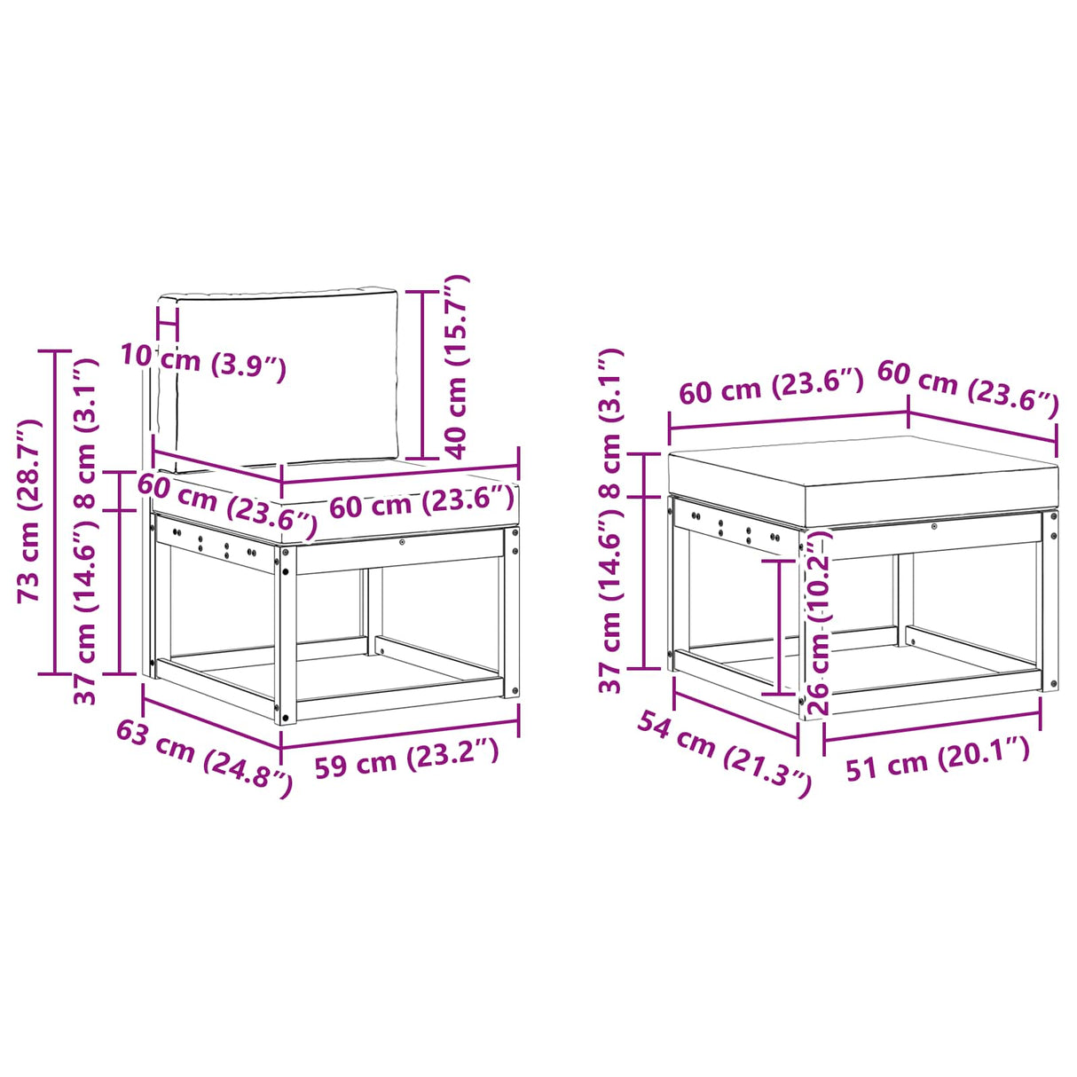 Outdoor Sofa Set with Cushion 4 pcs Natural and Anthracite