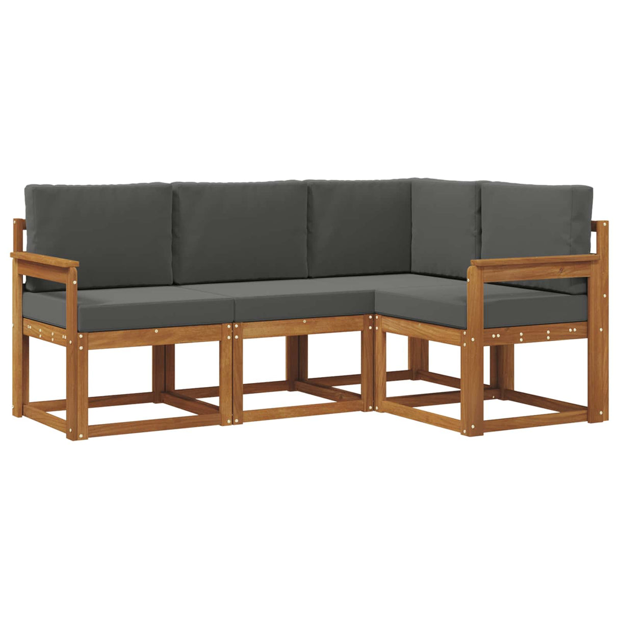 Outdoor Sofa Set with Cushion 4 pcs Natural and Anthracite