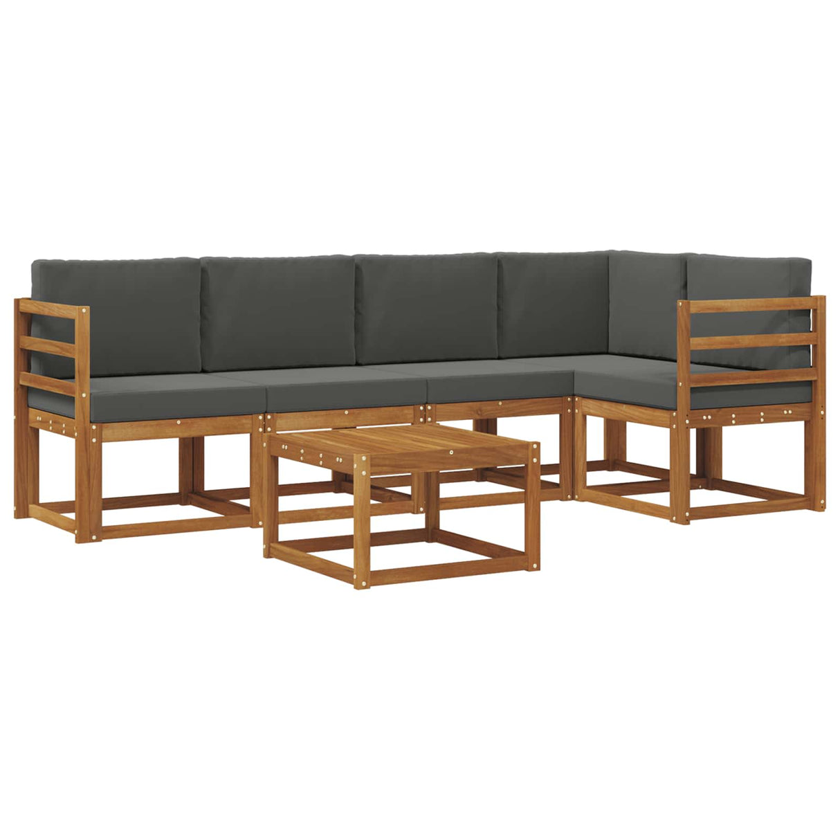 Outdoor Sofa Set 6 pcs Natural and Anthracite