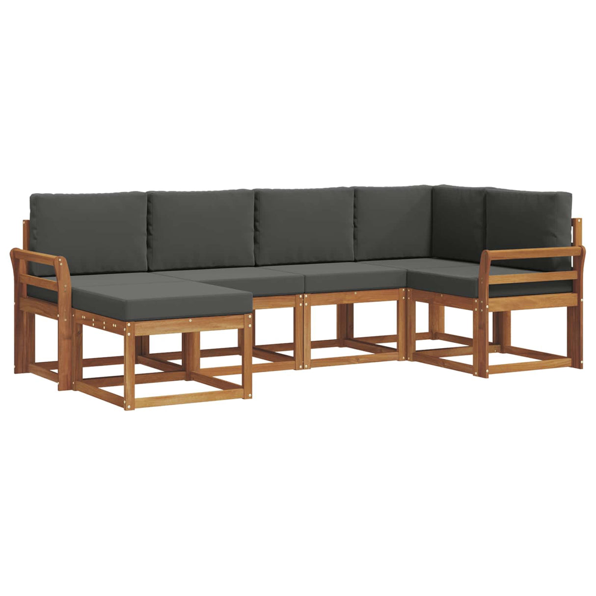 Outdoor Sofa Set 6 pcs Natural and Anthracite