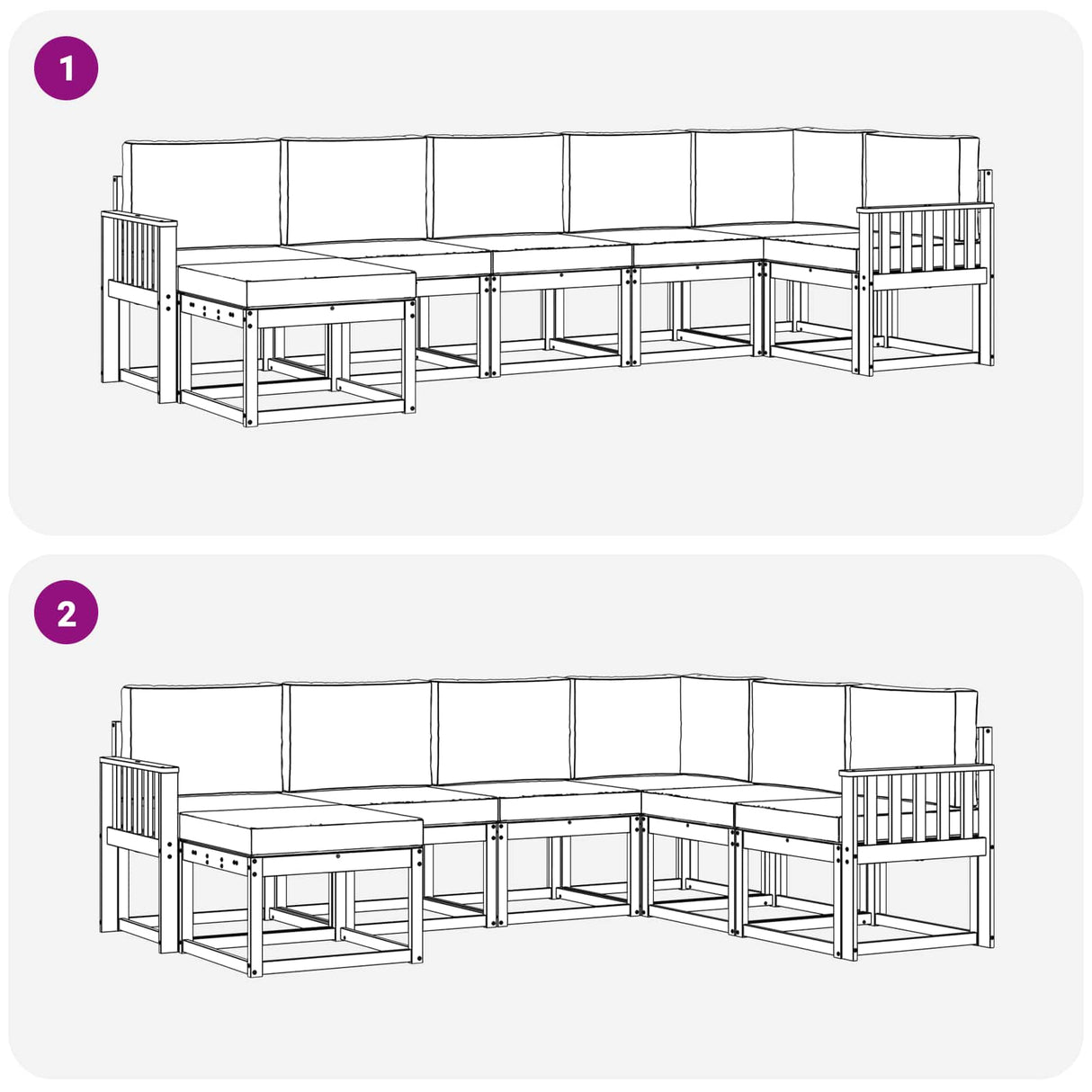 Outdoor Sofa Set with Cushion 7 pcs Natural and Anthracite