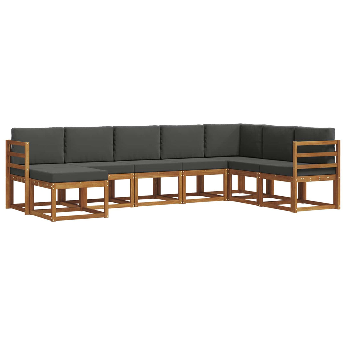 Outdoor Sofa Set 8 pcs Natural and Anthracite