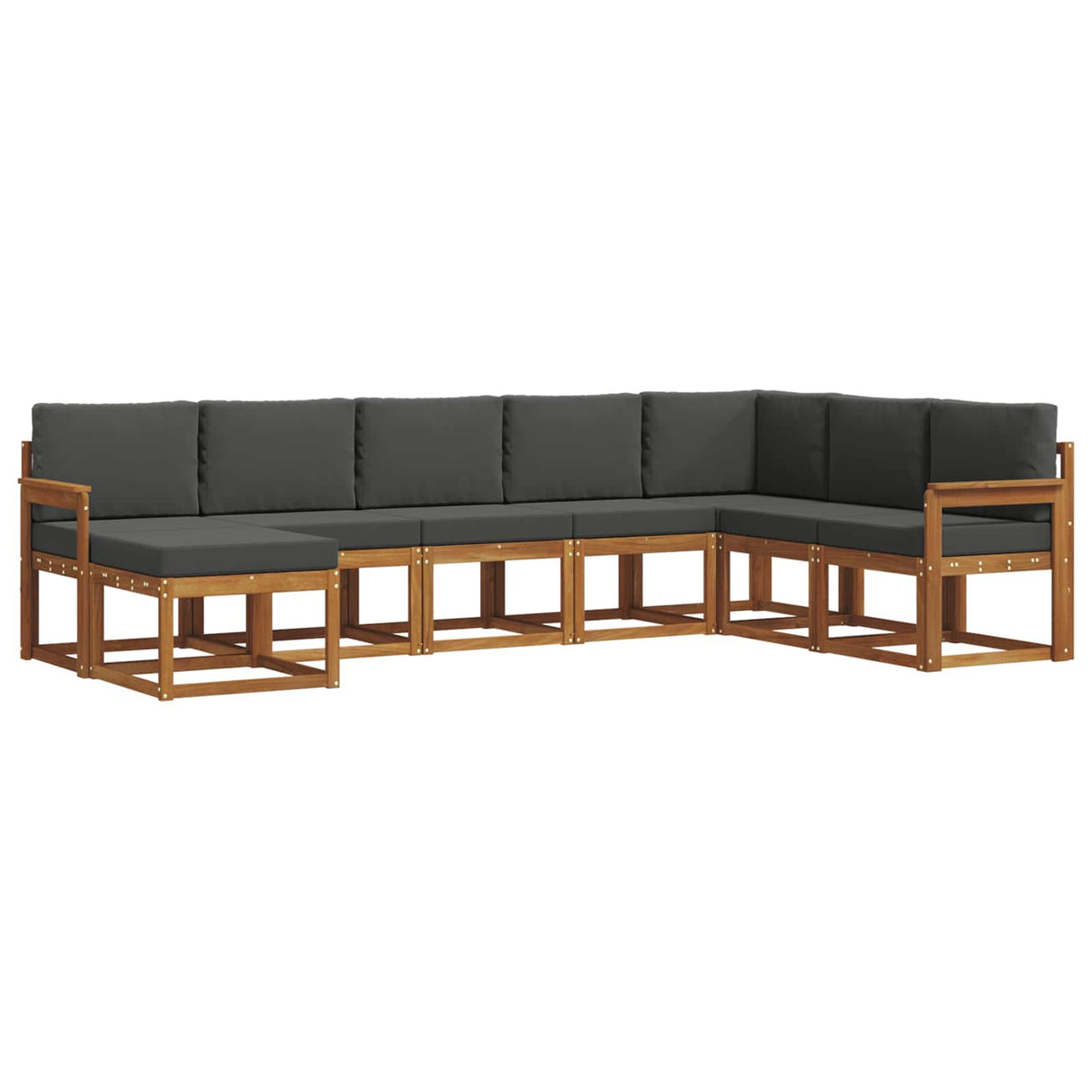 Outdoor Sofa Set 8 pcs Natural and Anthracite
