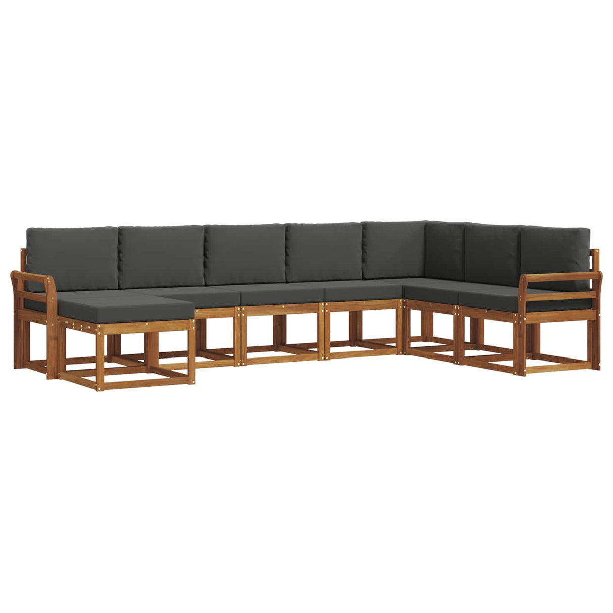 Outdoor Sofa Set 8 pcs Natural and Anthracite