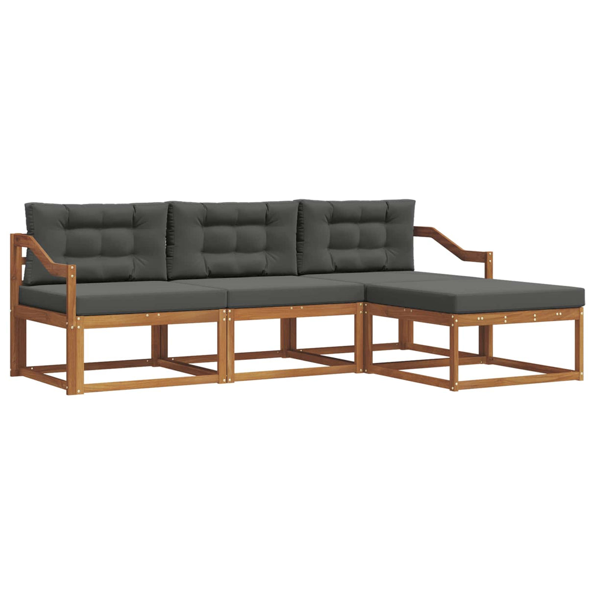 Outdoor Sofa Set 4 pcs Natural and Anthracite