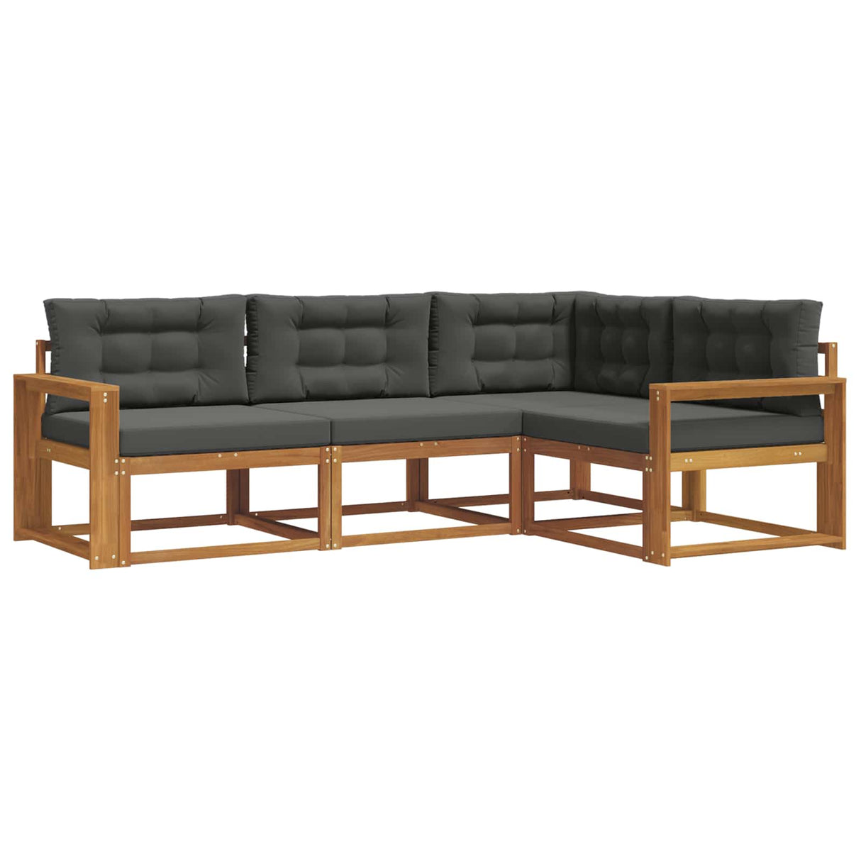 Outdoor Sofa Set with Cushion 4 pcs Natural and Anthracite