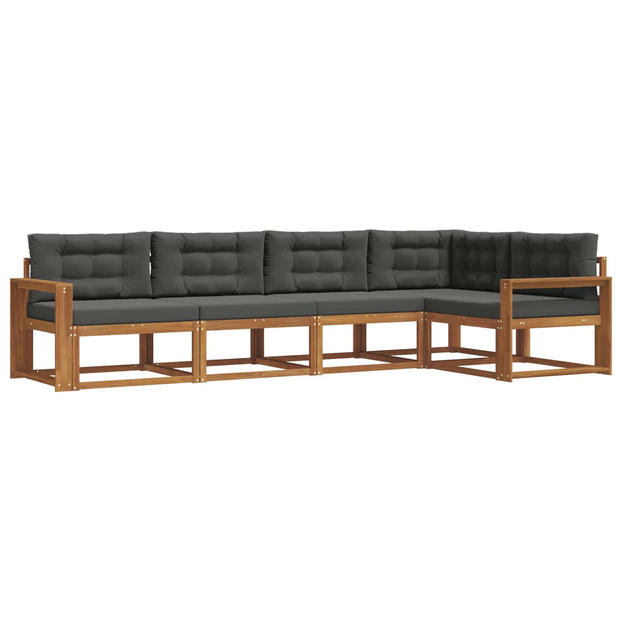 Outdoor Sofa Set 5 pcs Natural and Anthracite