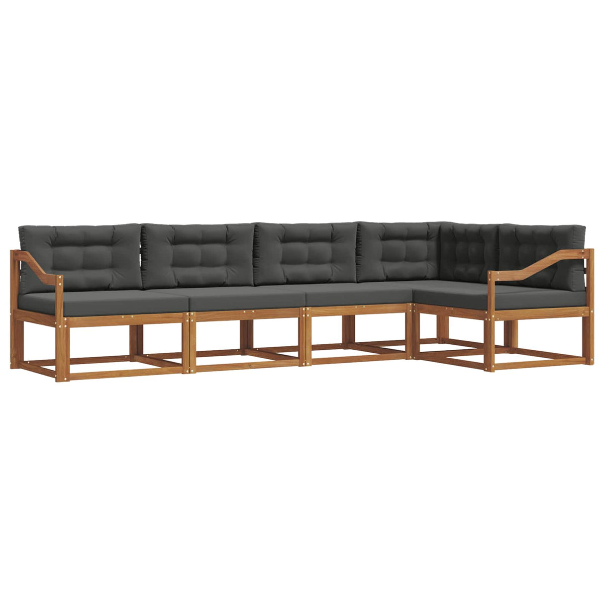 Outdoor Sofa Set 5 pcs Natural and Anthracite