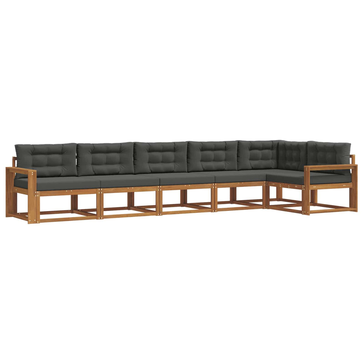 Outdoor Sofa Set 6 pcs Natural and Anthracite