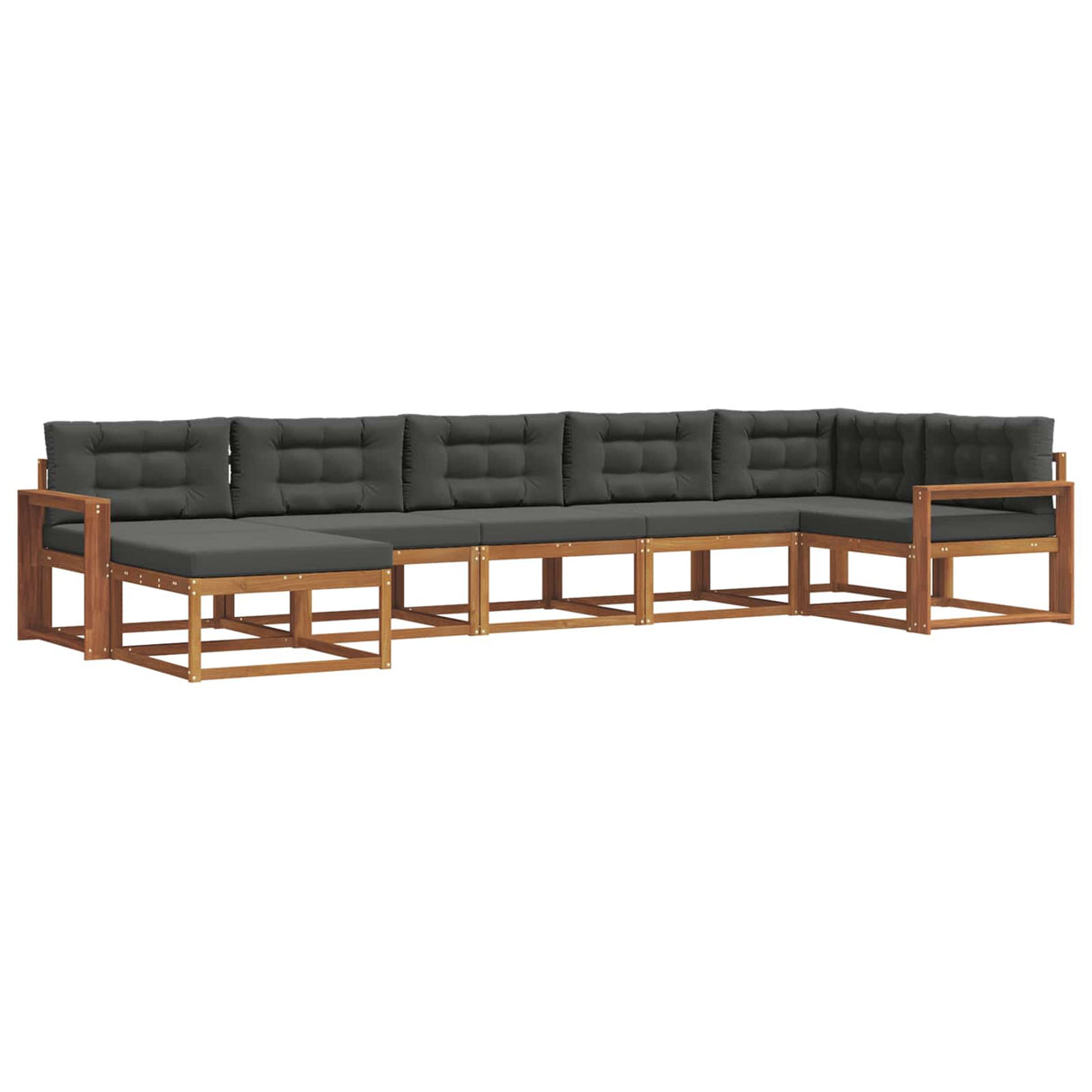 Outdoor Sofa Set 7 pcs Natural and Anthracite