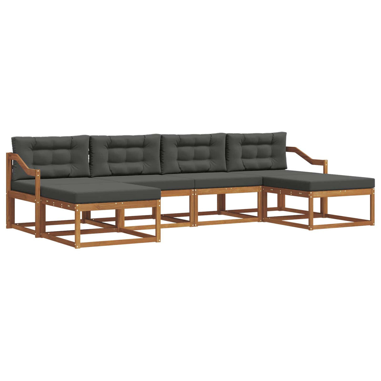 Outdoor Sofa Set 6 pcs Natural and Anthracite