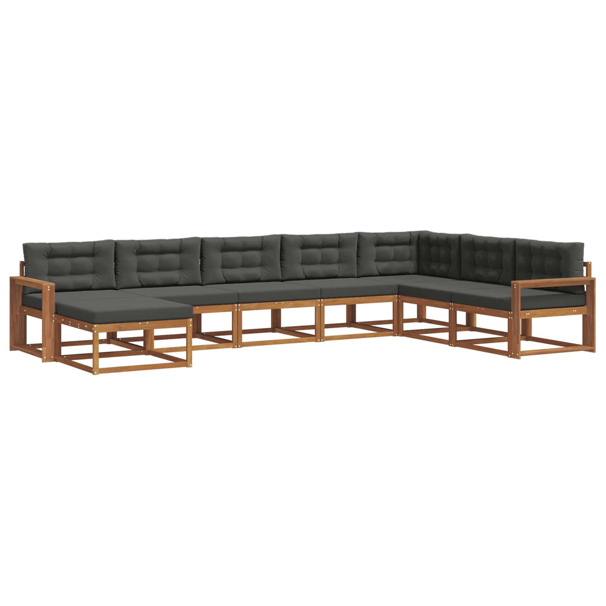 Outdoor Sofa Set with Cushion 8 pcs Natural and Anthracite