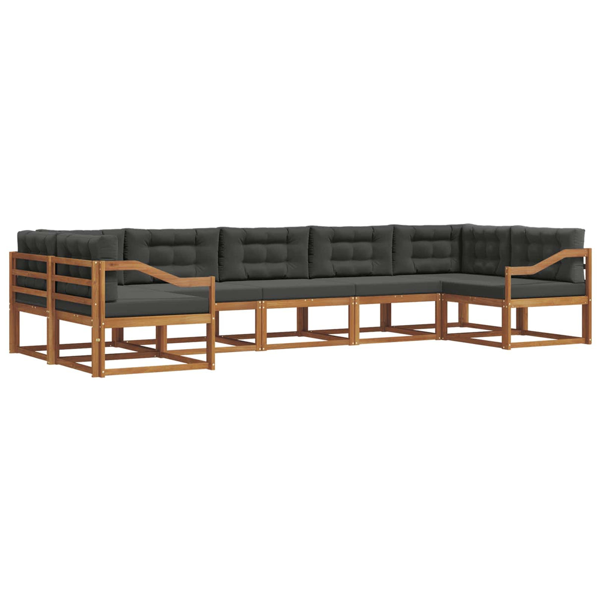 Outdoor Sofa Set 7 pcs Natural and Anthracite
