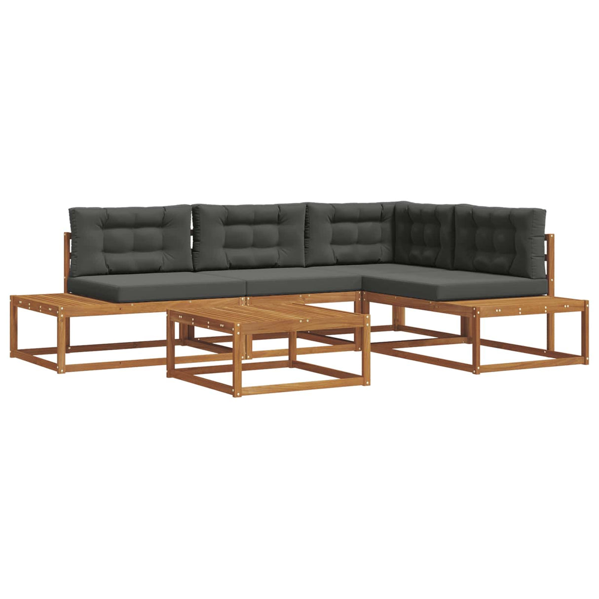 Outdoor Sofa Set 5 pcs Natural and Anthracite