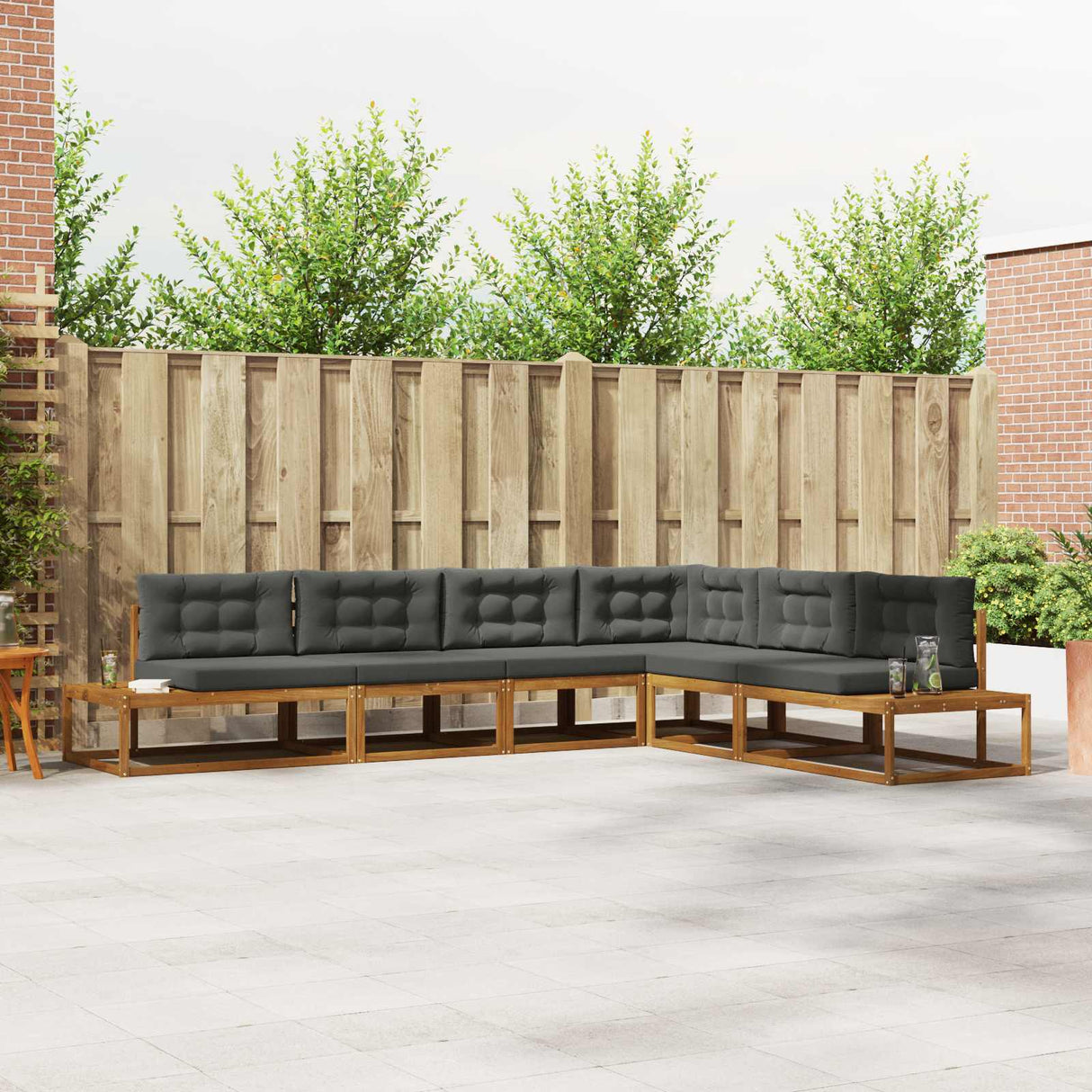 Outdoor Sofa Set Natural and Anthracite