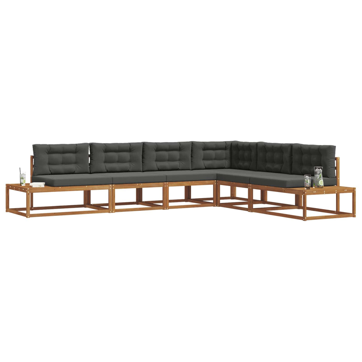 Outdoor Sofa Set Natural and Anthracite
