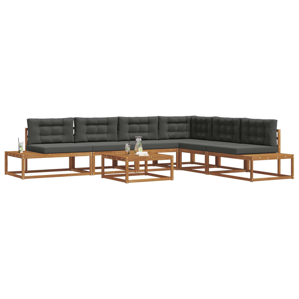 Outdoor Sofa Set Natural and Anthracite