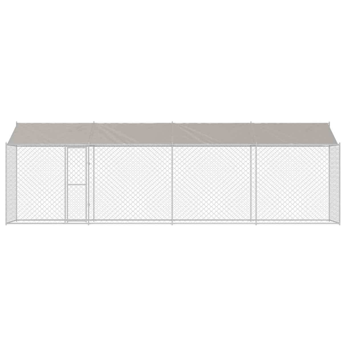 Dog Cage with Roof Silver 800 x 200 x 256 cm Steel and PE