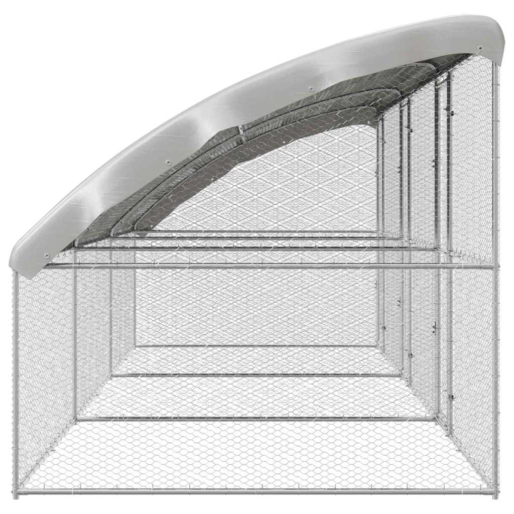 Chicken Cage with 3 Doors 3 pcs Silver 600x200x200cm