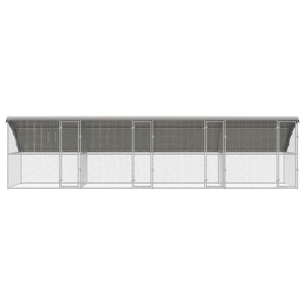 Chicken Cage with 4 Doors 4 pcs Silver 800x200x200cm