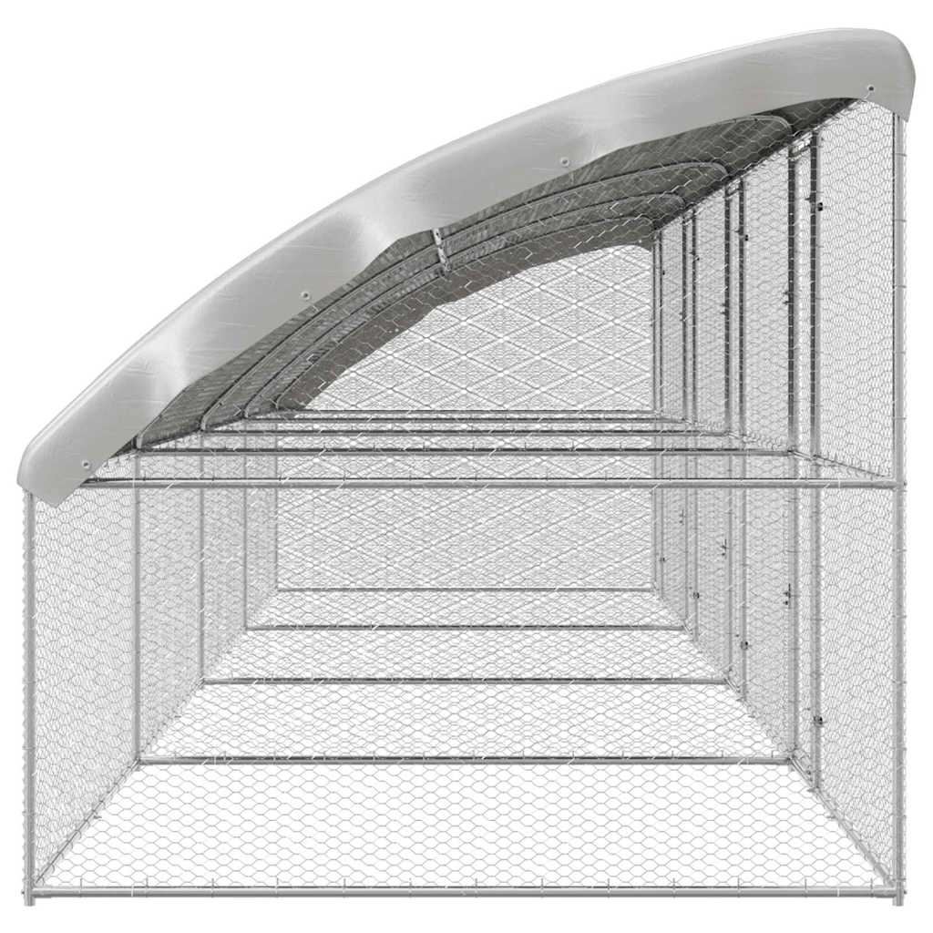 Chicken Cage with 4 Doors 4 pcs Silver 800x200x200cm