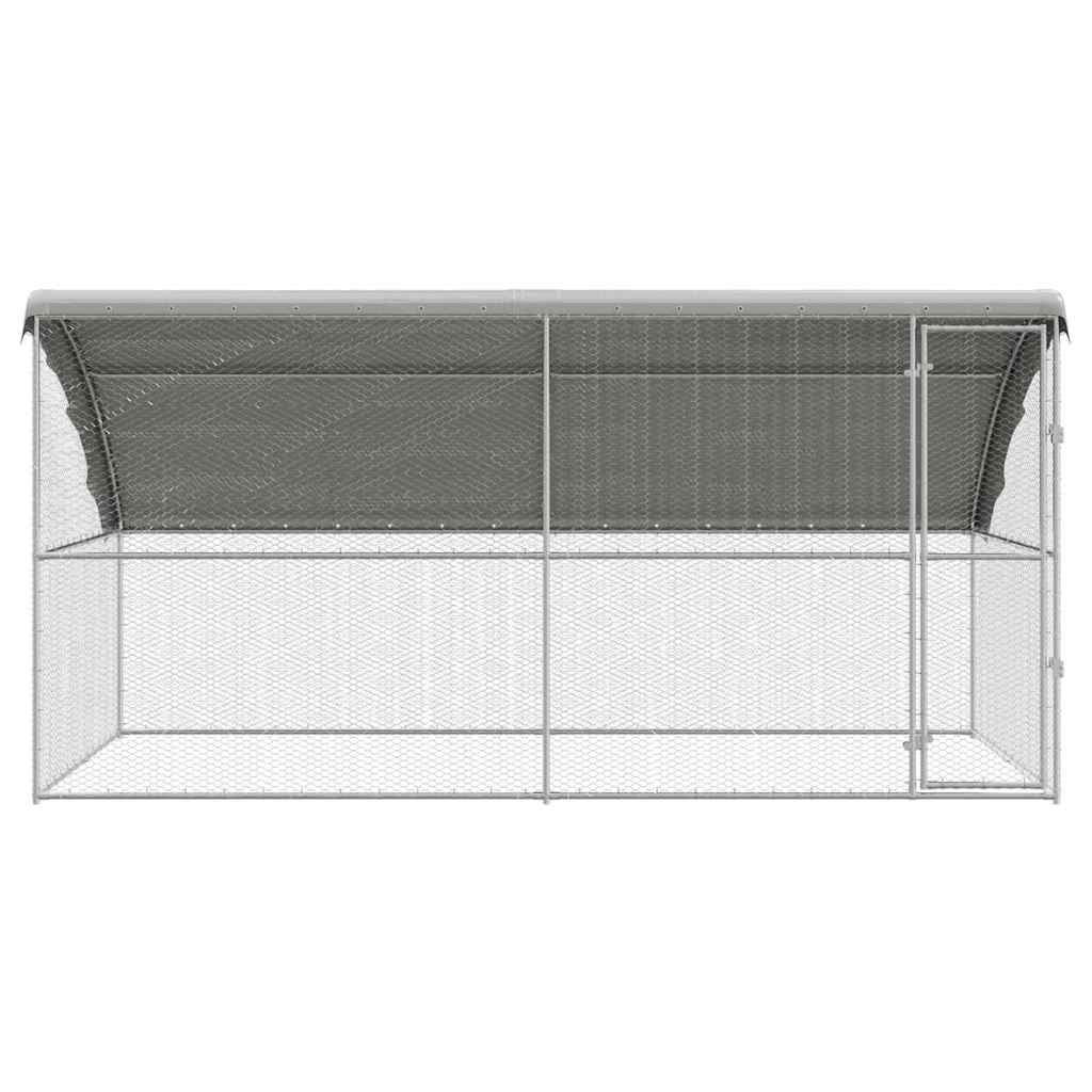 Chicken Cage with 1 Door 2 pcs Silver 400x200x200 cm