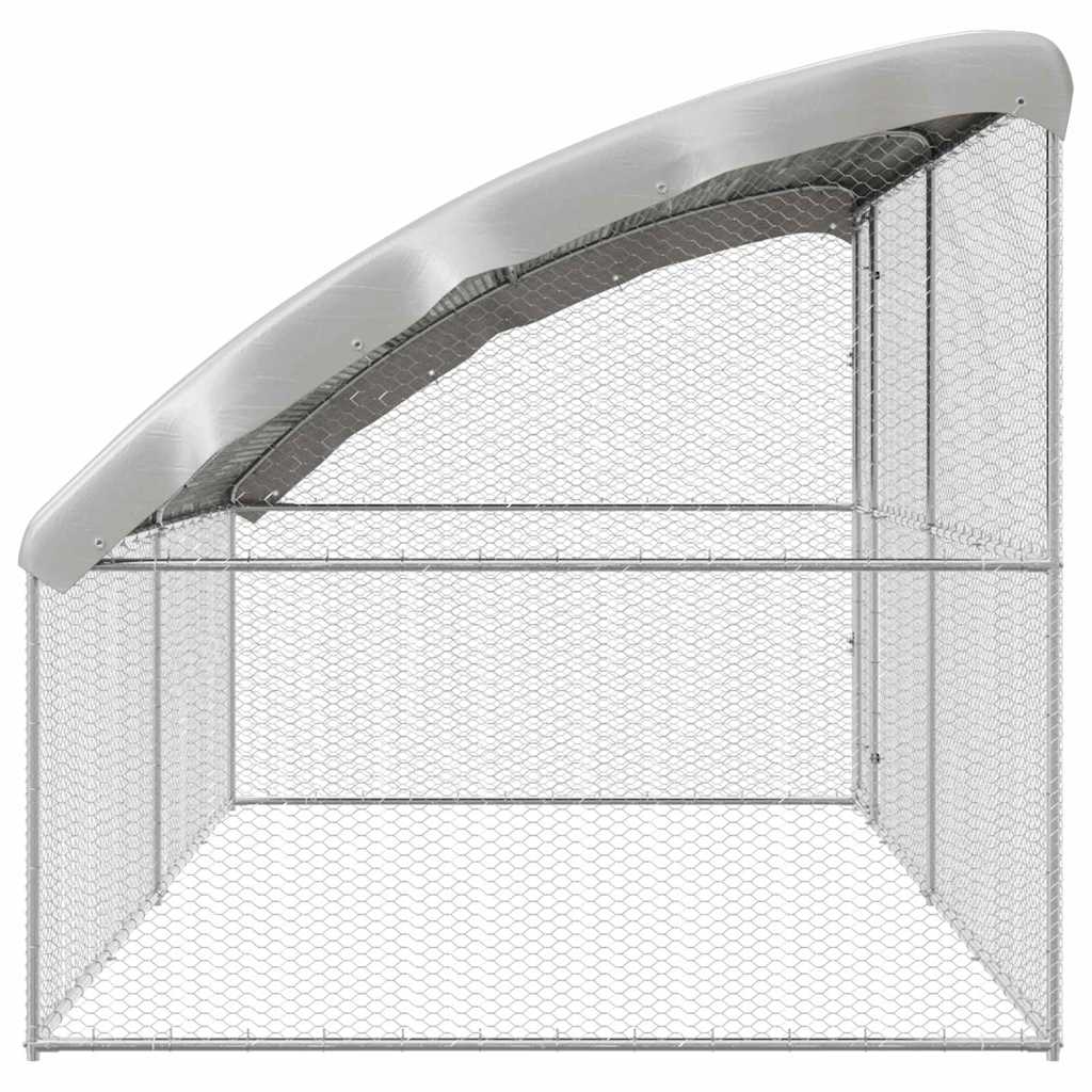 Chicken Cage with 1 Door 2 pcs Silver 400x200x200 cm