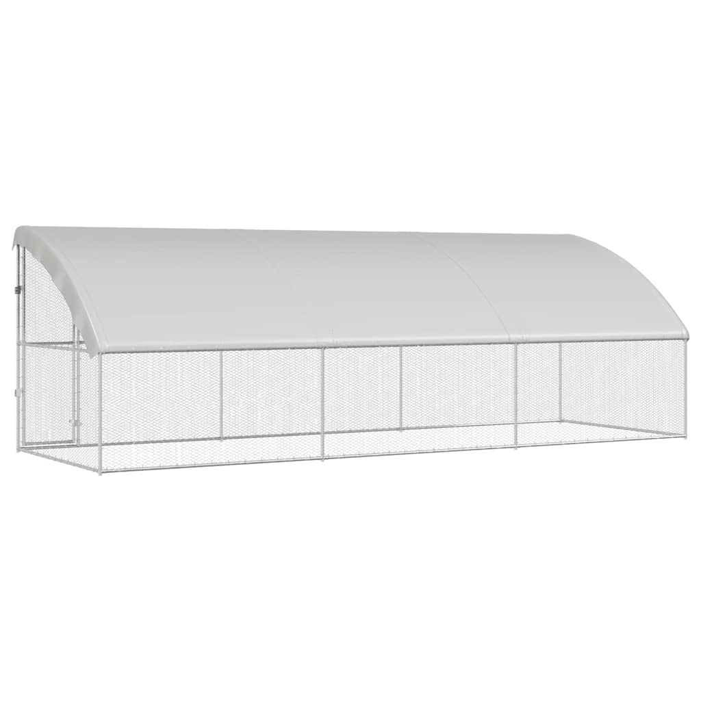 Chicken Cage with 1 Door 3 pcs Silver 600x200x200cm