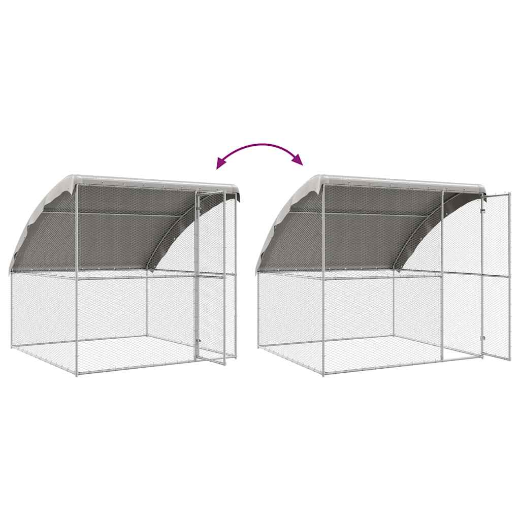 Chicken Cage with 1 Door 4 pcs Silver 800x200x200cm