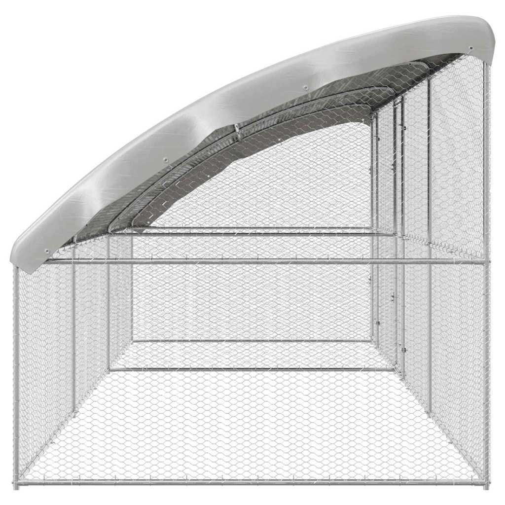 Chicken Cage with 2 Doors 3 pcs Silver 600x200x200cm