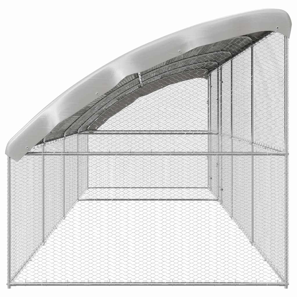 Chicken Cage with 2 Doors 4 pcs Silver 800x200x200cm