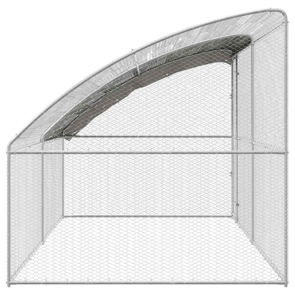 Chicken Cage with 1 Door 2 pcs Silver 400x200x200cm