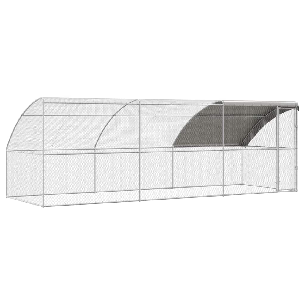 Chicken Cage 3 pcs Silver 600 x 200 x 200 cm Steel and PE