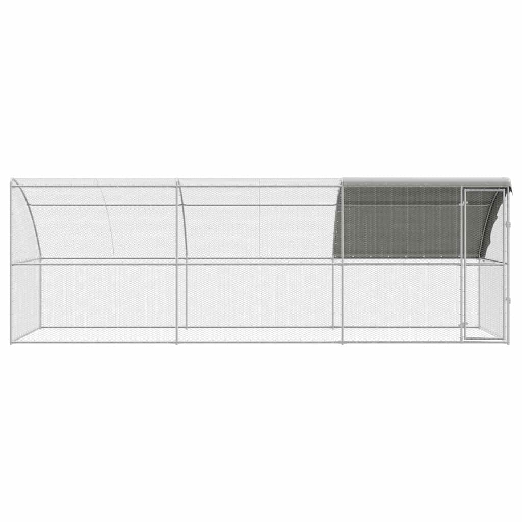 Chicken Cage with 1 Door 3 pcs Silver 600x200x200cm