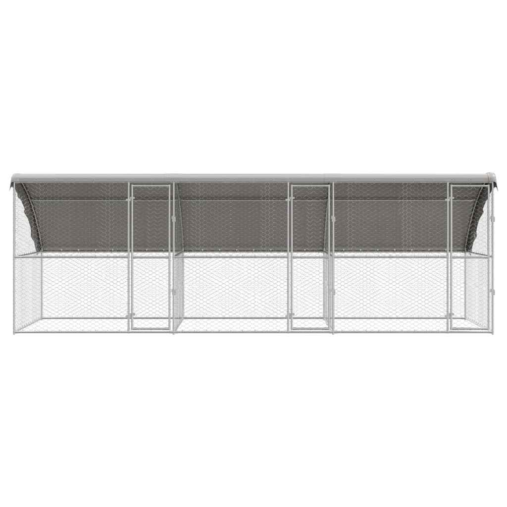 Dog Kennel 3 pcs Silver 6 x 2 x 2 m Galvanised steel