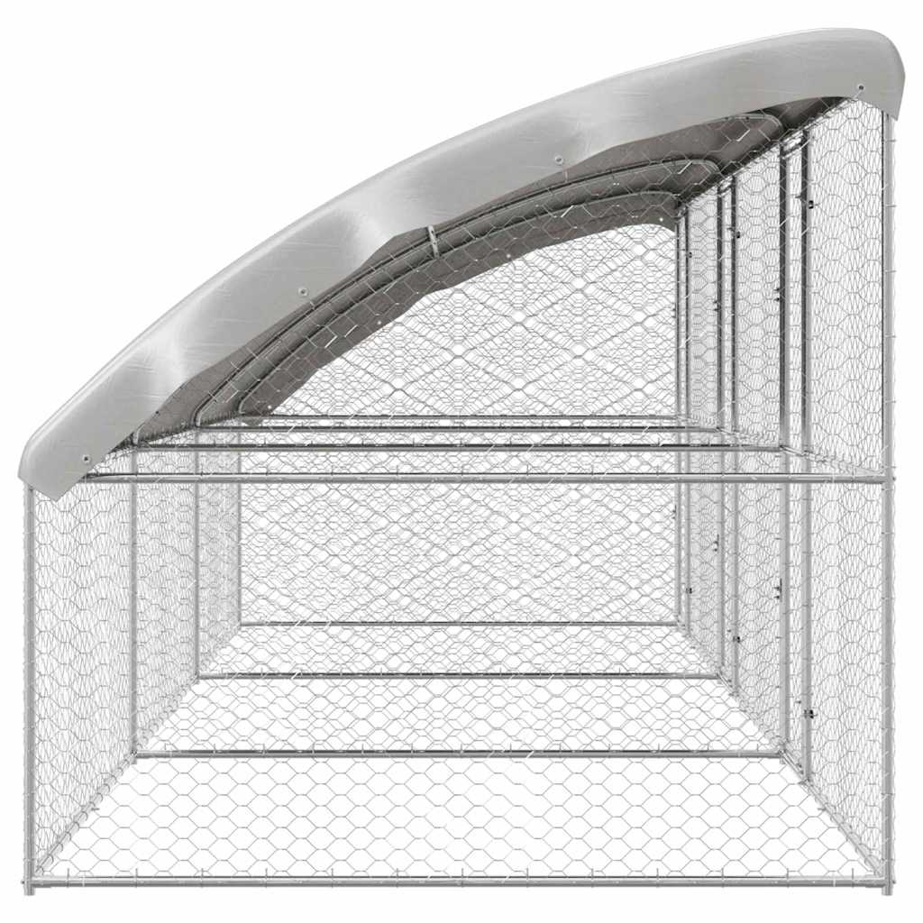 Dog Kennel 3 pcs Silver 6 x 2 x 2 m Galvanised steel
