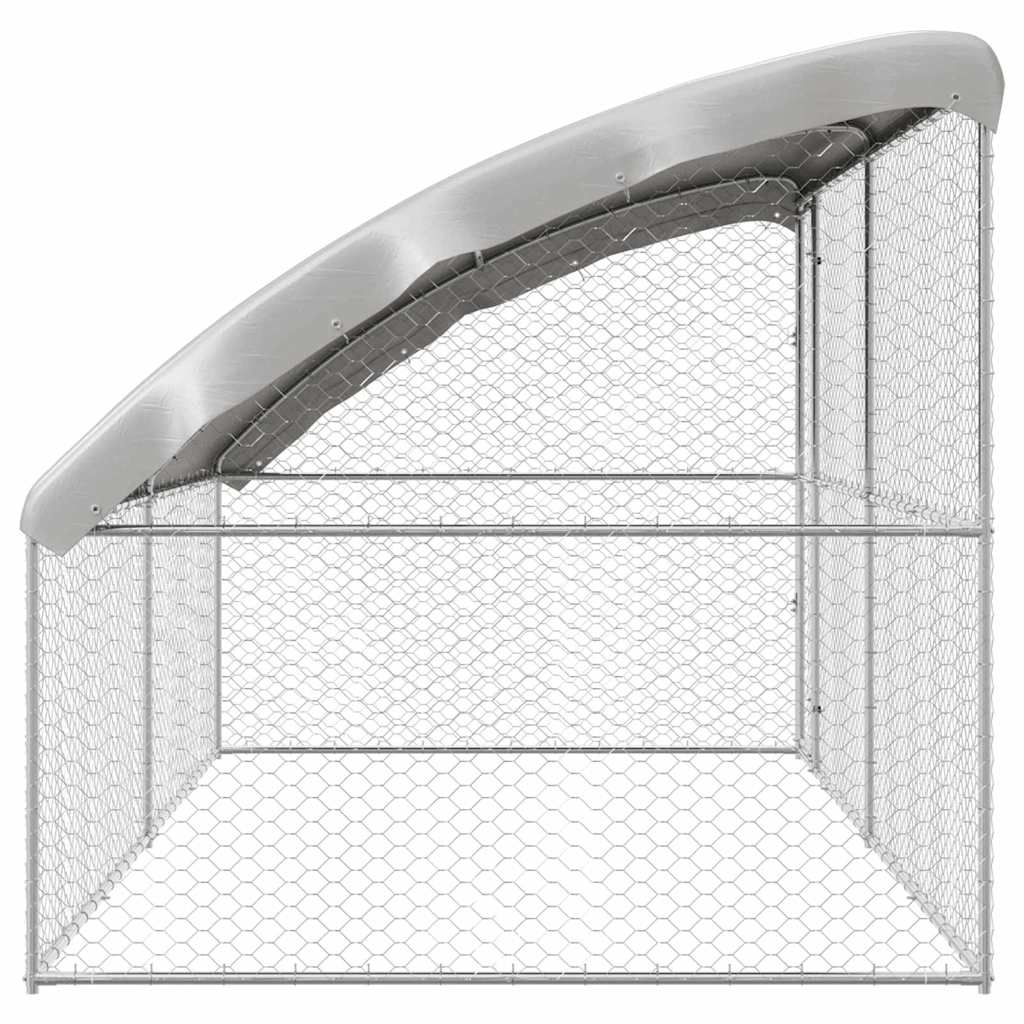 Dog Kennel 2 pcs Silver 4 x 2 x 2 m Galvanised steel