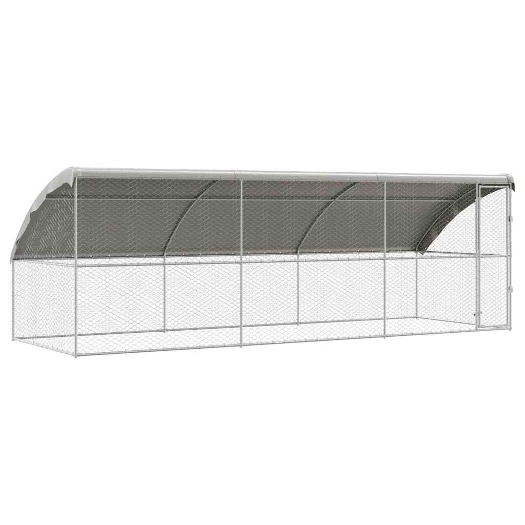 Dog Kennel 3 pcs Silver 6 x 2 x 2 m Galvanised steel