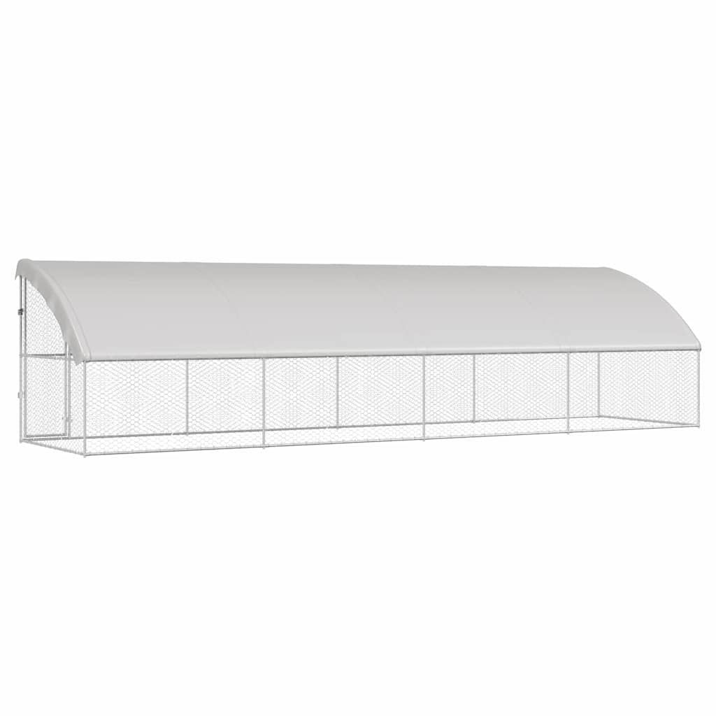 Dog Kennel 4 pcs Silver 8 x 2 x 2 m Galvanised steel