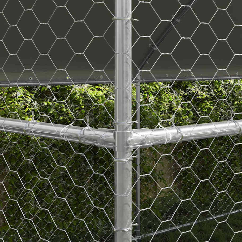 Dog Kennel 3 pcs Silver 6 x 2 x 2 m Galvanised steel