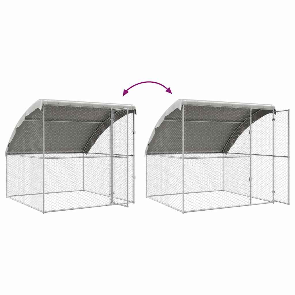 Dog Kennel 3 pcs Silver 6 x 2 x 2 m Galvanised steel