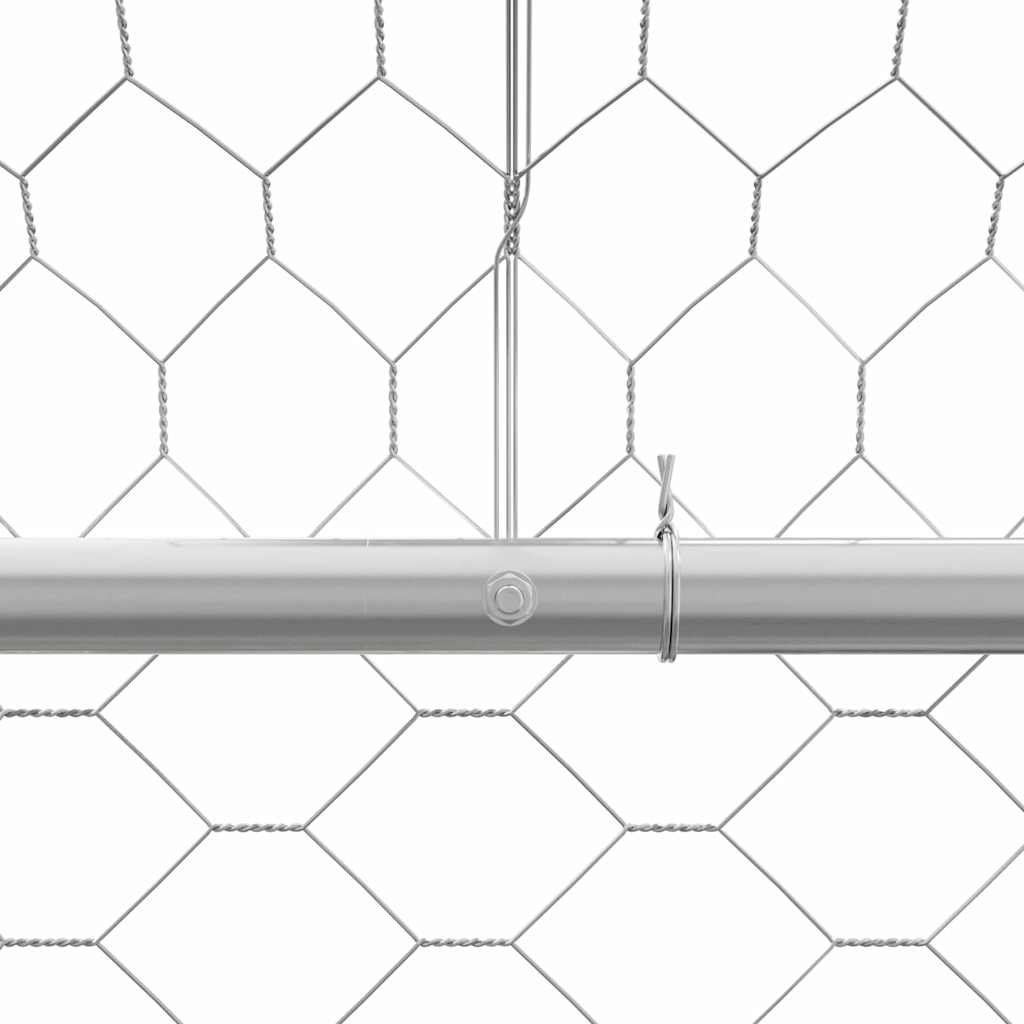 Dog Kennel 4 pcs Silver 8 x 2 x 2 m Galvanised steel