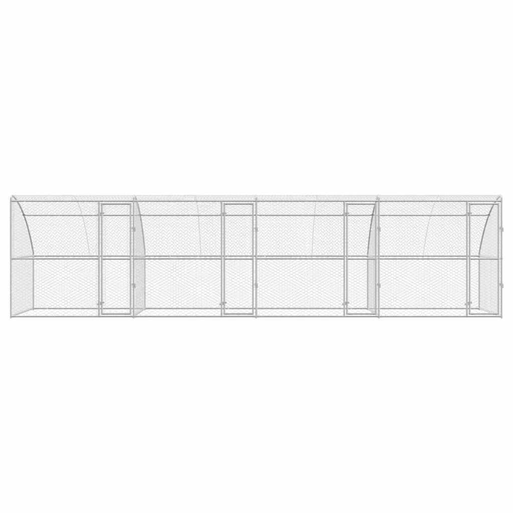 Dog Kennel 4 pcs Silver 8 x 2 x 2 m Galvanised steel