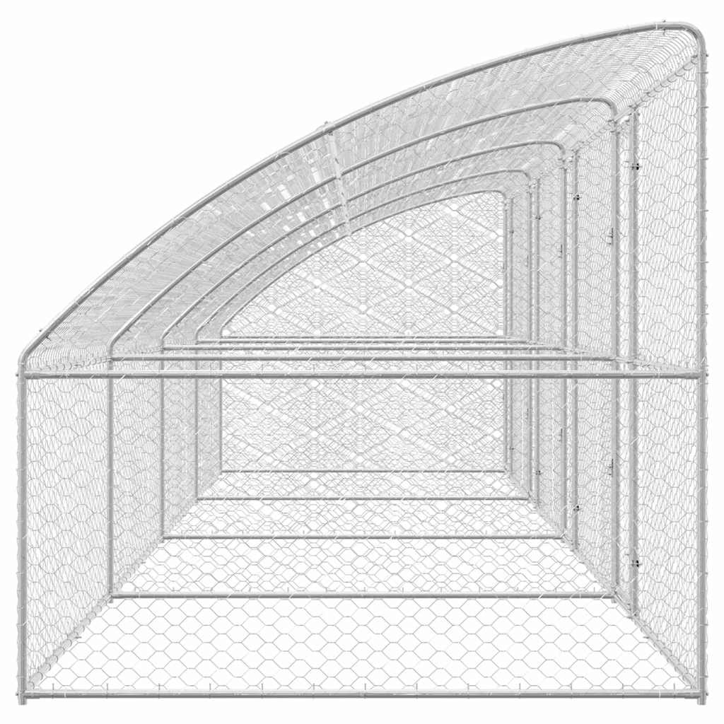 Dog Kennel 4 pcs Silver 8 x 2 x 2 m Galvanised steel