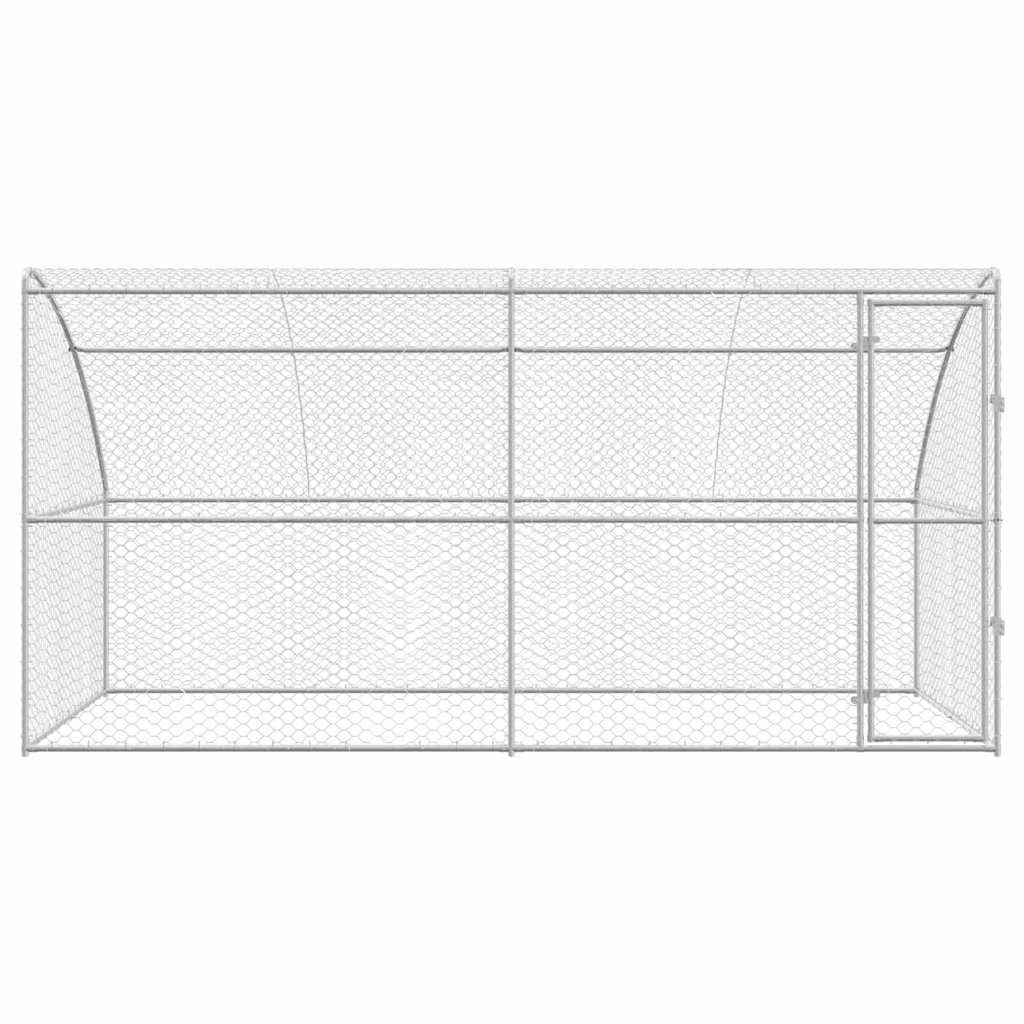 Dog Kennel 2 pcs Silver 4 x 2 x 2 m Galvanised steel