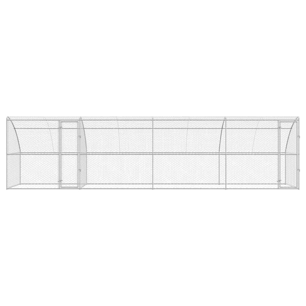 Dog Kennel 4 pcs Silver 8 x 2 x 2 m Galvanised steel
