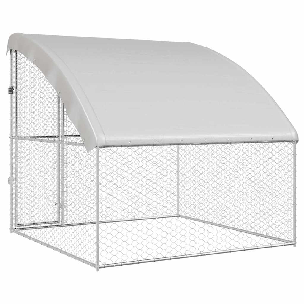 Dog Kennel Silver 2 x 2 x 2 m Galvanised steel