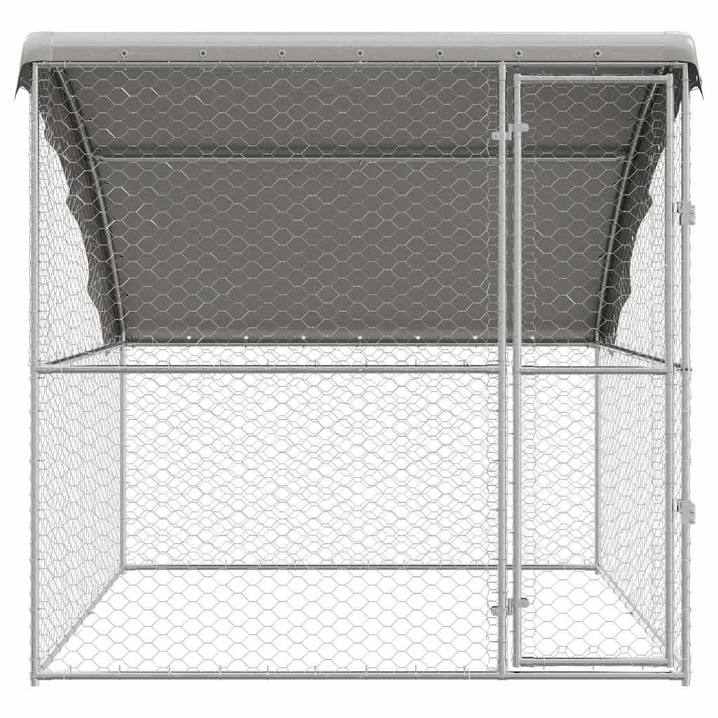 Dog Kennel Silver 2 x 2 x 2 m Galvanised steel