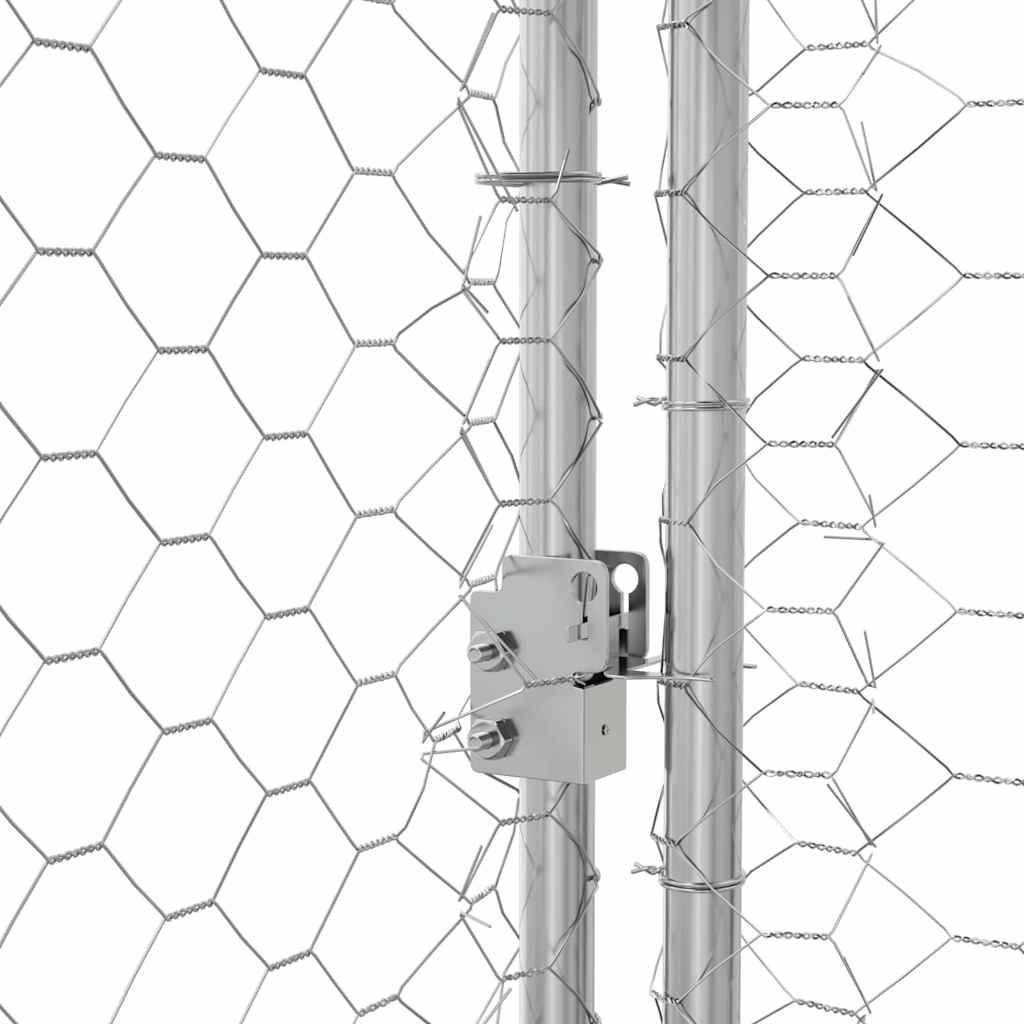 Dog Kennel Silver 2 x 2 x 2 m Galvanised steel